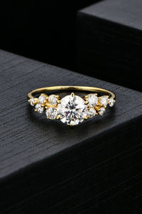 1 Carat Moissanite 18k Gold Plated 925 Sterling Silver Ring