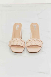 MMShoes Top of the World Braided Block Heel Sandals in Beige