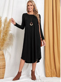 dresses, casual dress, t shirt dress, boho fashion, boho dress, designer fashion, relaxed fit dresses, dress with pockets, long womens t shirts, long t shirt, long sleeve dress, casual day dress, casual work dress, fashion 2024, fashion 2025, casual date outfit ideas, grey dress, gray dress, loungewear dress, loungedress, black shirt dress