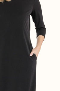 Women's Casual Round Neck Comfortable Midi TShirt Dress With Pockets Petite and Plus Size Fashion