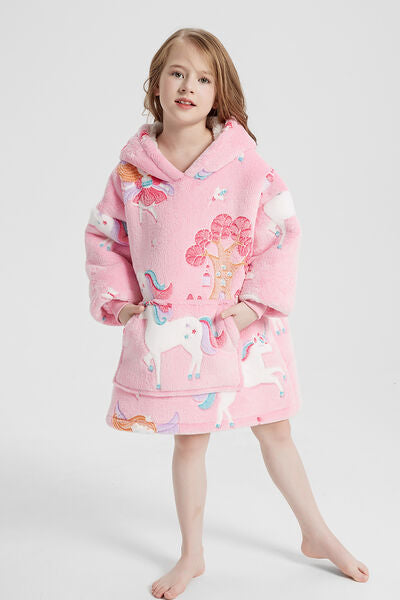 Luminous Pattern Oversize Long Sleeve Fuzzy Hoodie Kids Fashion and Gifts