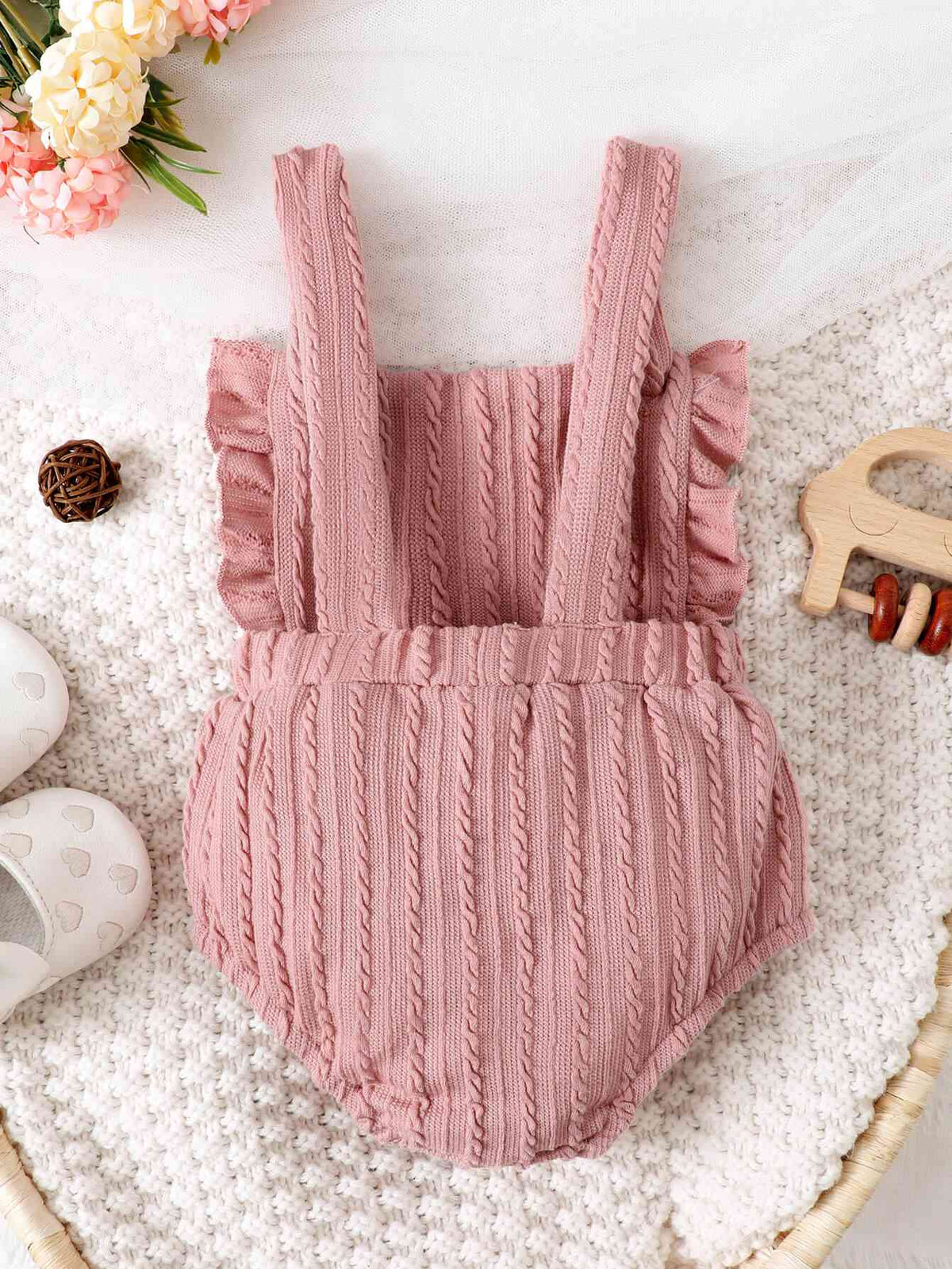 Baby Girl Cotton Onesie Dress Textured Ruffled Bodysuit Baby Fashion and Gifts