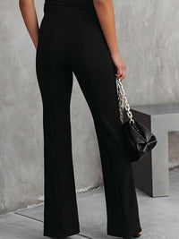 Women's Trousers High Waist Front Slit Flare Leg Pants Trending Women's Fashion Wide Leg Pants