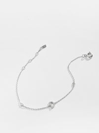 Letter Initial Bracelet, A To F Zircon 925 Sterling Silver Dainty Bracelet