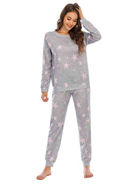 Star Top and Pants Comfortable Pajamas Lounge Set