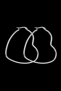 Heart Shape Hoop Earrings Stainless Steel Fashion Luxury Statement Earrings