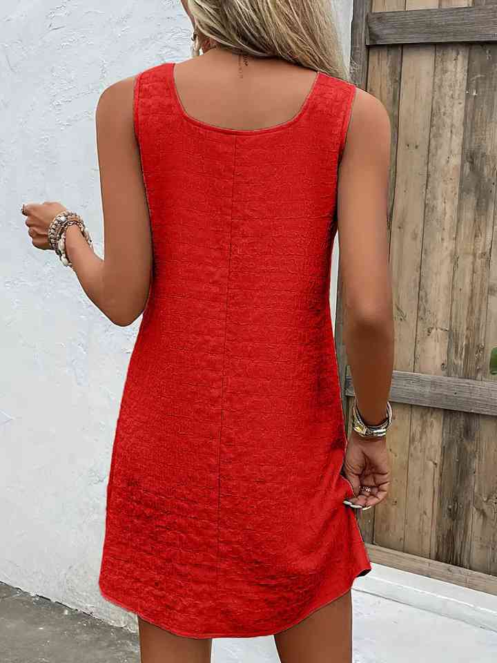 Women's Casual Short Dress Asymmetrical Neck Sleeveless Mini Dress