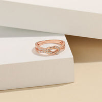 Stacked Knot Ring Zircon 925 Sterling Silver Casual Dainty Everyday Rings