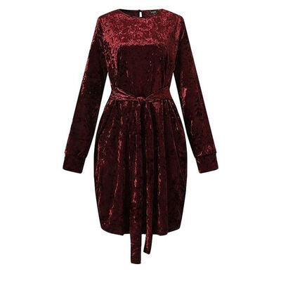 dress, dresses, velvet dresses, red velvet dress, long sleeve dresses, womens fashion, womens clothing, cute dresses, outfit ideas, cheap dresses, dresses for the winter, dresses for the spring, birthdya outfit ideas, cute clothes, cheap dresses, nice womens clothing, dresses that tie at the waist, comfortable dresses, fashion websites, dinner outfit ideas, cute womens clothing, new womens fashion, popular dresses, green dress, green velvet dress, dresses that tie at the waist