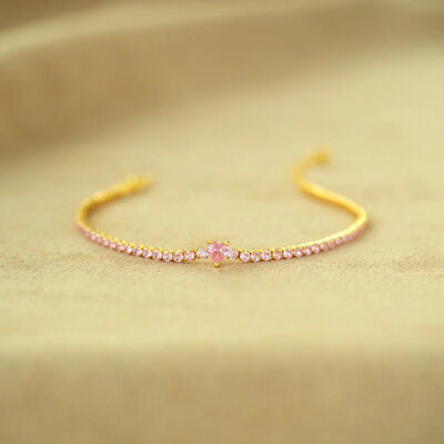 Heart Shape Tennis Bracelet Inlaid Zircon 18K Gold-Plated Bracelet