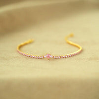 Heart Shape Tennis Bracelet Inlaid Zircon 18K Gold-Plated Bracelet