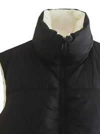 Women's Warm Sleeveless Jacket Zip Up Drawstring Reversible Vest