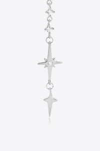 Inlaid Zircon 925 Sterling Silver Single Chain Earring