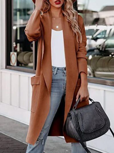 Cardigan Fashion Long Sweater Open Front Dropped Shoulder Outerwear Womens fashion