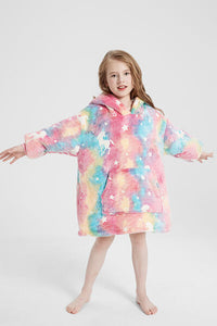 Luminous Pattern Oversize Long Sleeve Fuzzy Hoodie Kids Fashion and Gifts