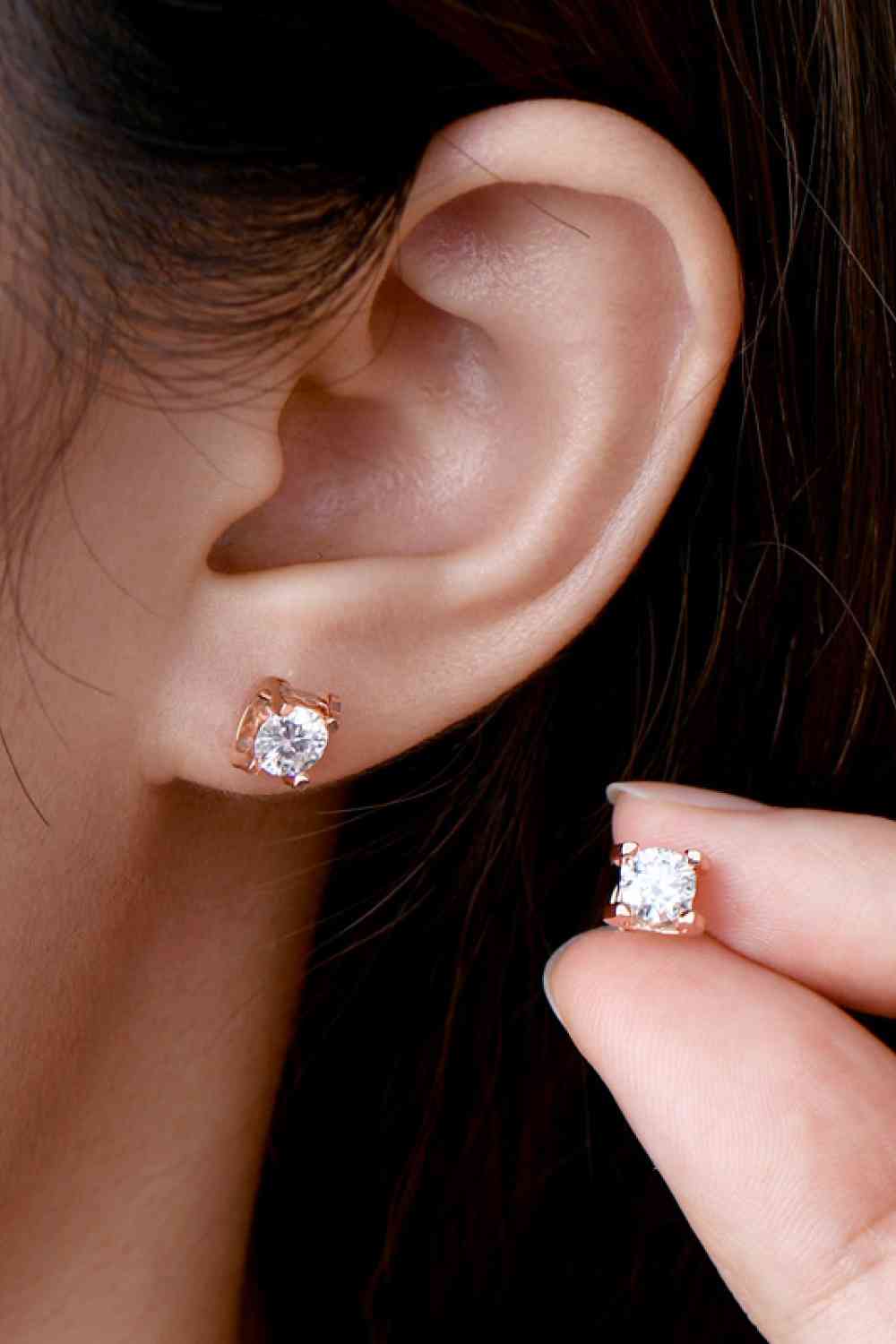 Moissanite Stud Earrings,  925 Sterling Silver Stud Earrings