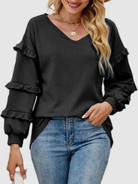 shirts, womens top, blouse, nice shirts, long sleeve shirt, black shirt, black blouse, casual black long sleeve shirts, nice long sleeve shirts, black shirt for jeans, cute shirts, ruffle sleeve shirts, ribbed shirts, sweater shirt, cheap shirts, popular black shirts, black shirt for ladies, black long sleeve shirt for women, new fashion 