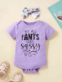 MY ALL PANTS ARE SASSY Graphic Bodysuit and Floral Shorts Set Baby Fashion and Gifts