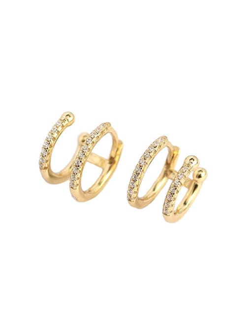 small hoop earrings with ear cuff for second piercing style fake second piercing earrings small hoop earrings with diamond cz zirconia waterproof 18k gold plated for men and woman unique small hoop earrings gift ideas trending on instagram and tiktok influencer brands shopping in Miami jewelry store in Brickell Kesley Boutique