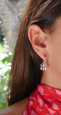 earrings, hoop earrings, silver earrings, charm hoop earrings, kelsey jewelry, Evil eye earrings with diamond cz, hoop evil eye earrings with eyelashes, hypo allergenic for sensitive ears evil eye earrings, cute evil eye earrings for gift, cute evil eye jewelry, protection jewelry, designer evil eye earrings Kesley Boutique shopping in Miamie, sterling silver evil eye earrings, evil eye earrings that wont turn green