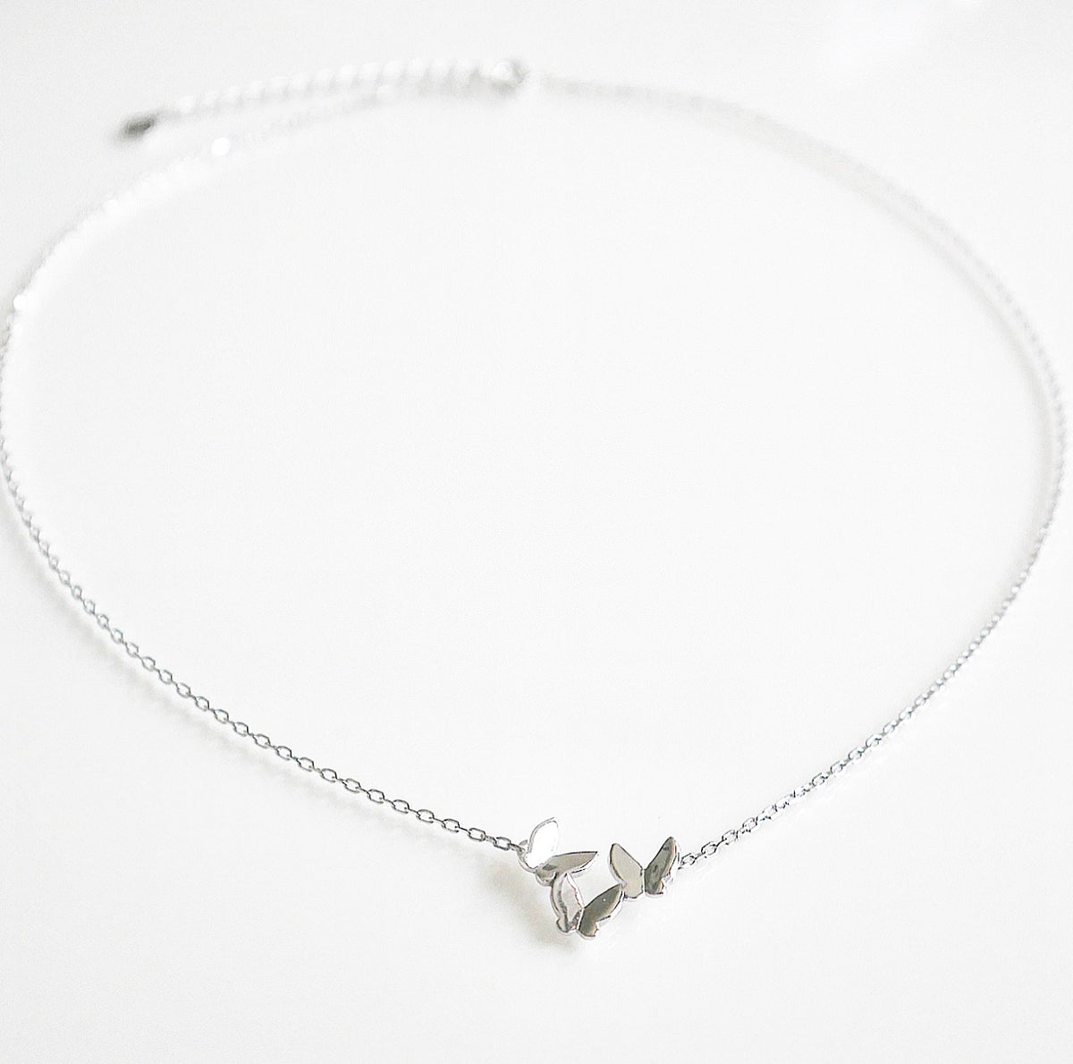 Butterfly Cluster .925 Sterling Silver Necklace