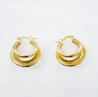 earrings, gold earrings, gold hoop earrings, chunky earrings, jewelry, stelring silver earrings, statement earrings, christmas gifts, birthday gifts, anniversary gifts, fine jewelry, fashion jewelry, trending on tiktok, kesley jewelry, gold plated earrings, gold plated jewelry, chunky hoop earrings, triple hoop earrings, thick gold earrings, fashion jewelry, designer earrings