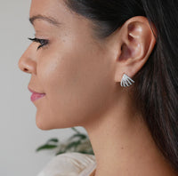 Triangle Sparkle CZ Ear Wrap Post Earrings