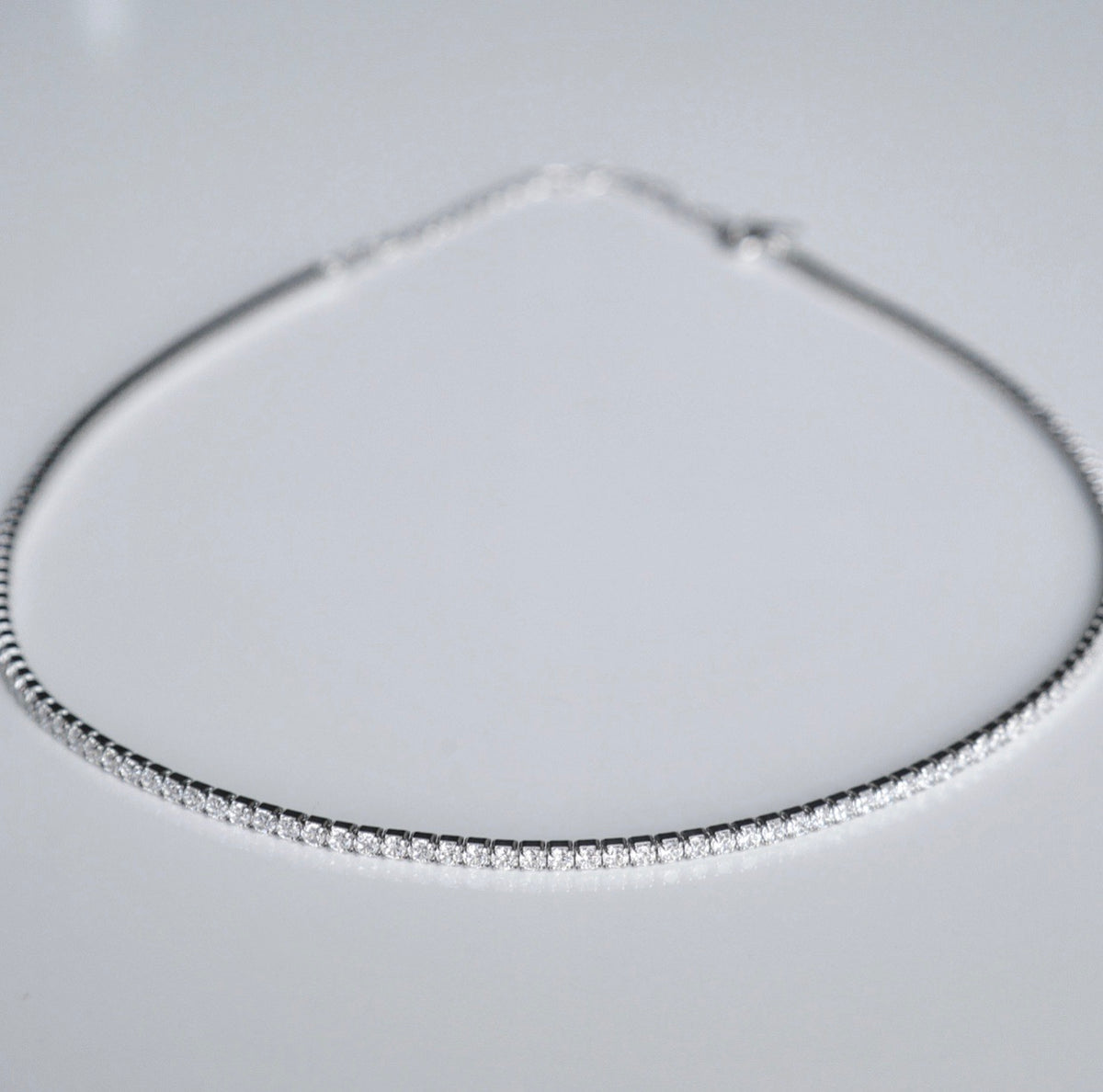 tennis choker, tennis diamond cz choker necklace chokers, circle diamond necklace sterling silver choker, sparkly choker, sparkly necklace Kesley Boutique, shopping in Miami, trendy necklaces, popular necklaces , water resistant jewelry 