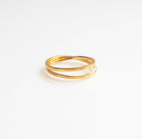 double gold ring in sterling silver, gold double ring gold stack ring 