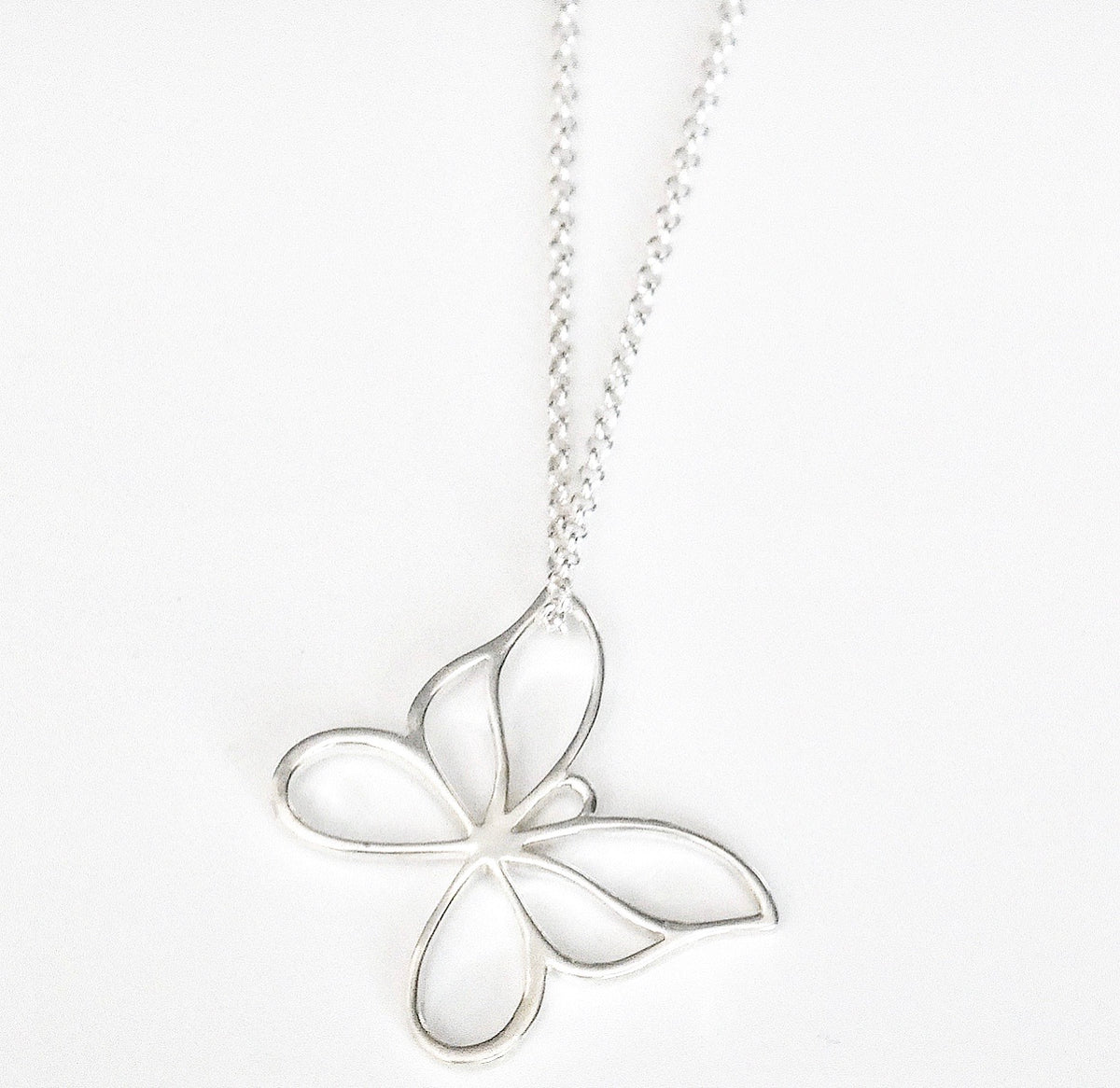 Butterfly Outline .925 Sterling Silver Pendant