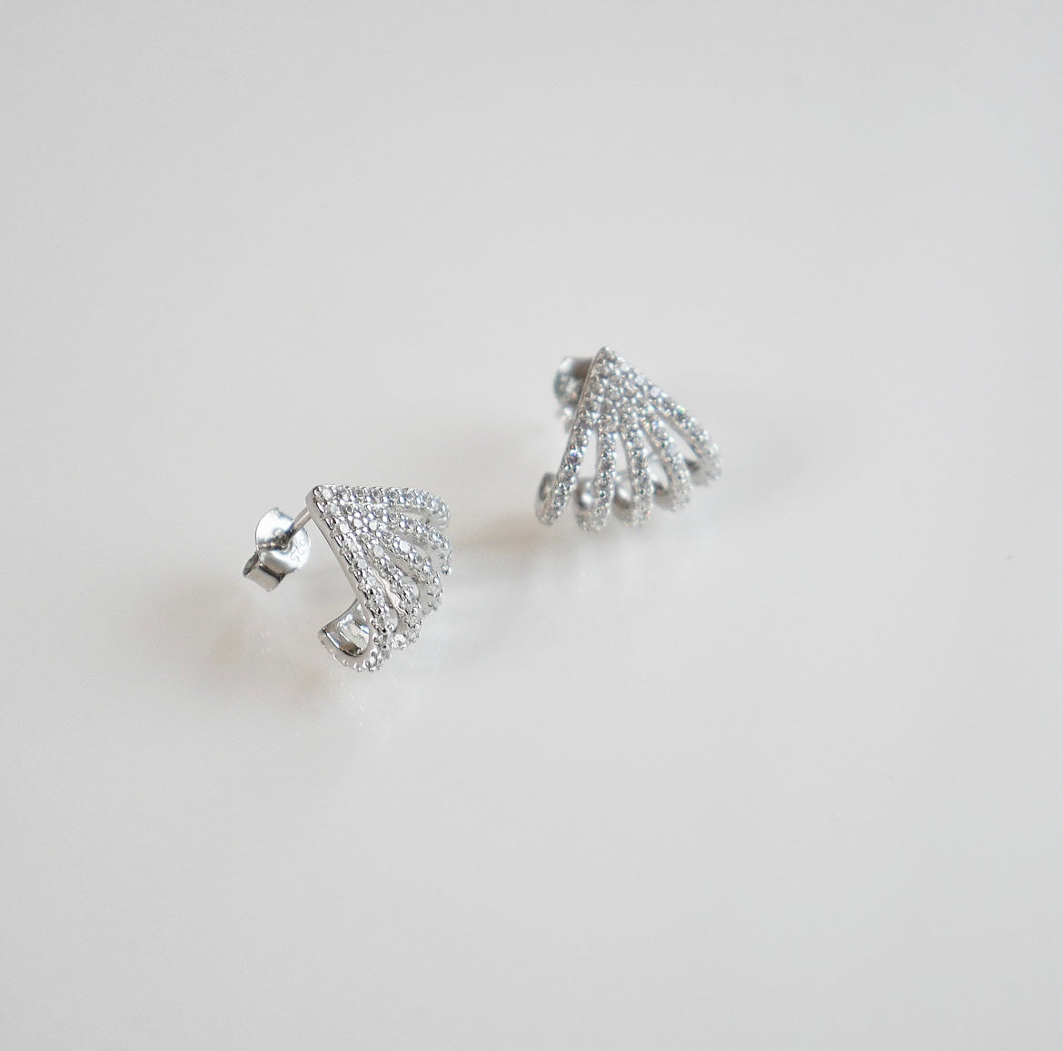 Triangle Sparkle CZ Ear Wrap Post Earrings