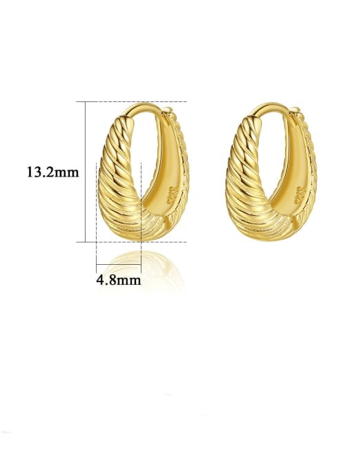 Shell Hoop Earrings, .925 Sterling Silver 18k Gold Plated Hypoallergenic Twisted Hoop Earrings