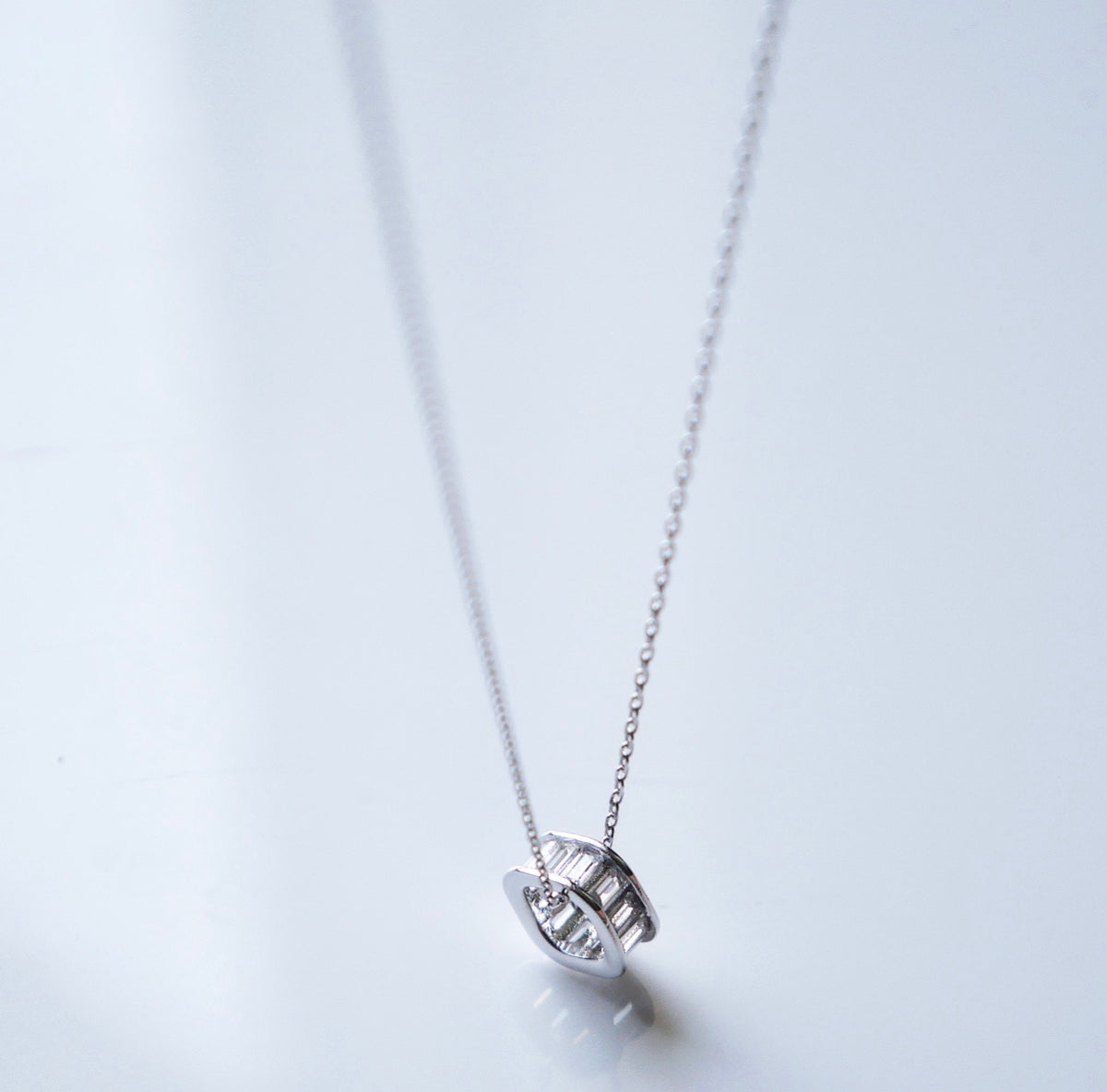 Square Like Baguette Daily Necklace .925 sterling silver