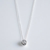 Single Sparkle Square .925 sterling silver Necklace