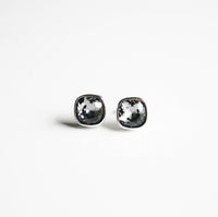 Midnight Black Australian Crystal Post Earrings .925 sterling silver