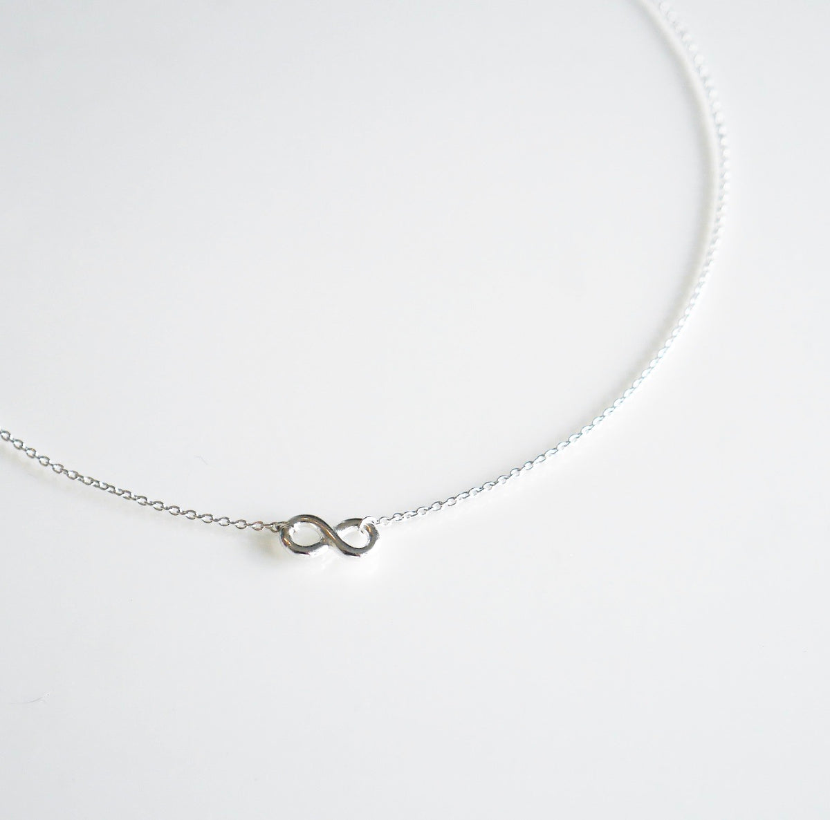 Infinity Love Sterling Silver Short Necklace