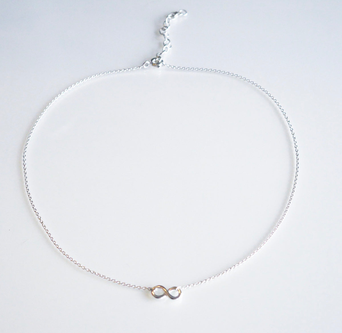 Infinity Love Sterling Silver Short Necklace