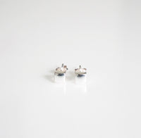 small square earrings in sterling silver