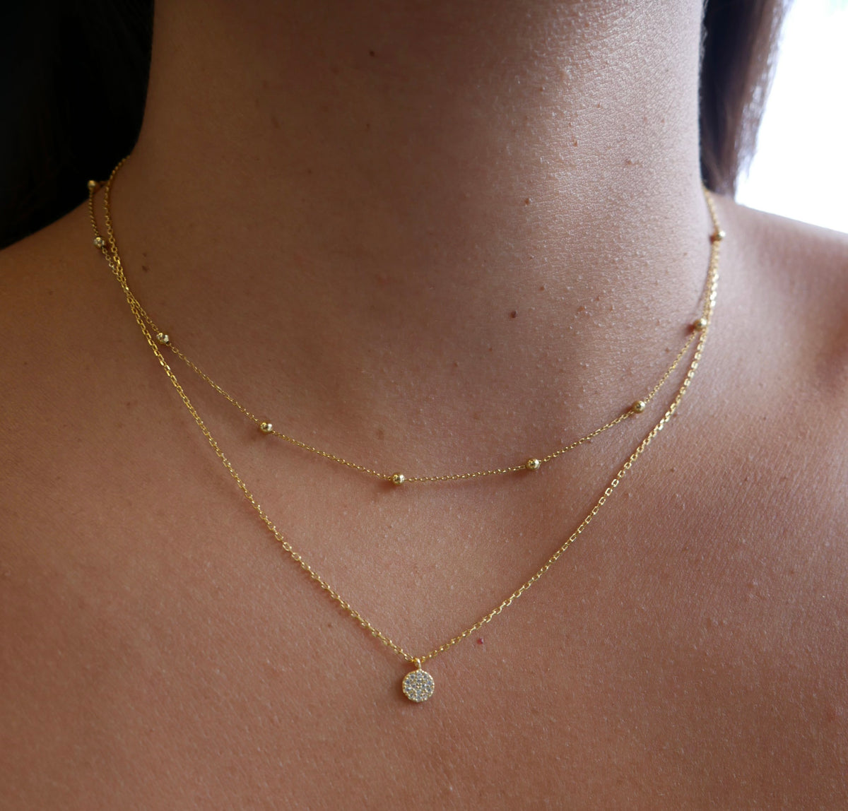 Circle Necklace Pave Zircon All Around Daily Wear .925 Sterling Silver Luxury Necklace