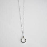 Oval Necklace 925 Sterling Silver Irregular Open Oval Circle Dainty Necklace