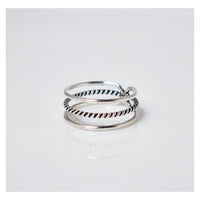 Effortless Twist Ring .925 Sterling Silver Waterproof Open Stacked Casual Ring