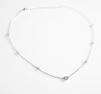 Dainty Short Necklace, 925 Sterling Silver Zircon Daily Casual Wear Luxury Necklaces