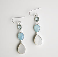 Mermaid Goddess Drop Gemstone and Peal Earrings