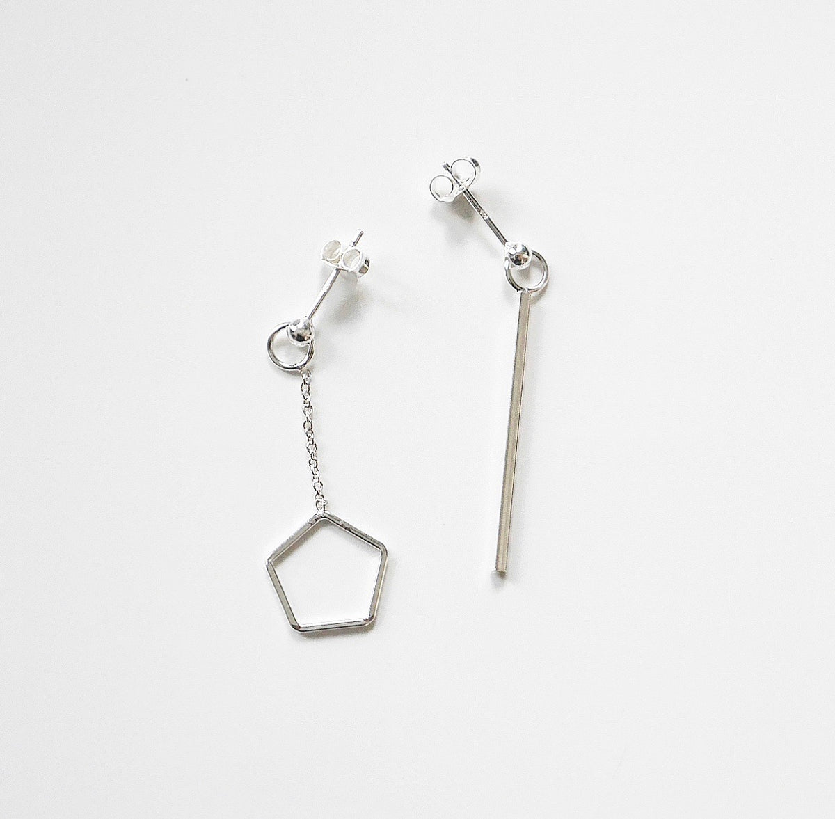 Pentagon Bar Shape Earrings