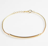 Bar bracelet gold plated 18k .925 sterling silver . Dainty gold plated bracelets that wont tarnish or turn green designer Kesley Boutique cute bracelets, gift idea