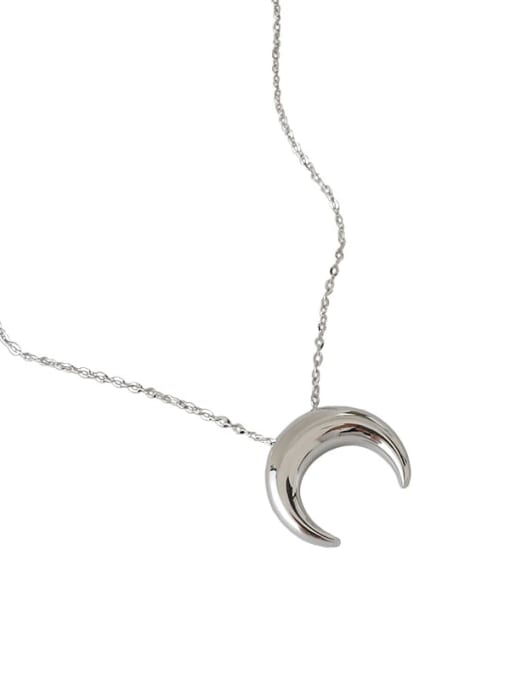 Moon Necklace, half moon necklaces, dainty waterproof necklaces, luxury designer, popular, trending dainty necklaces, hypoallergenic, sensitive skin, nickel free,  plain silver necklaces, white gold, Kesley Boutique