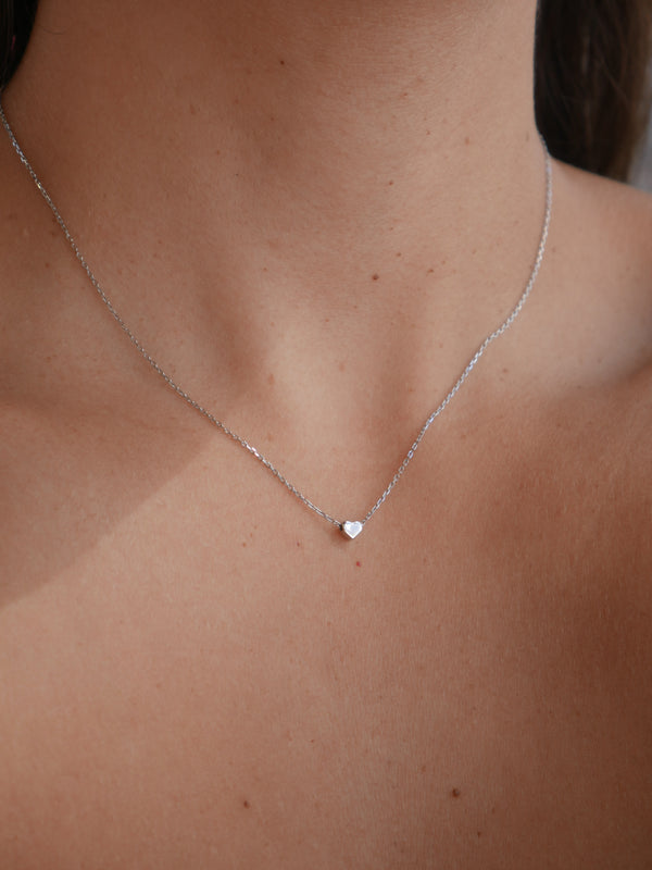 heart necklaces, silver, dainty, tiny heart necklace, valentines, anniversary, birthday gift idea, best friend necklaces, luxury, designer inspired, good quality jewelry for sensitive skin