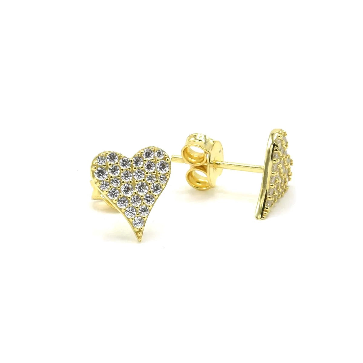 Little Heart Of Mine Pave Diamond CZ Sterling Silver Earrings