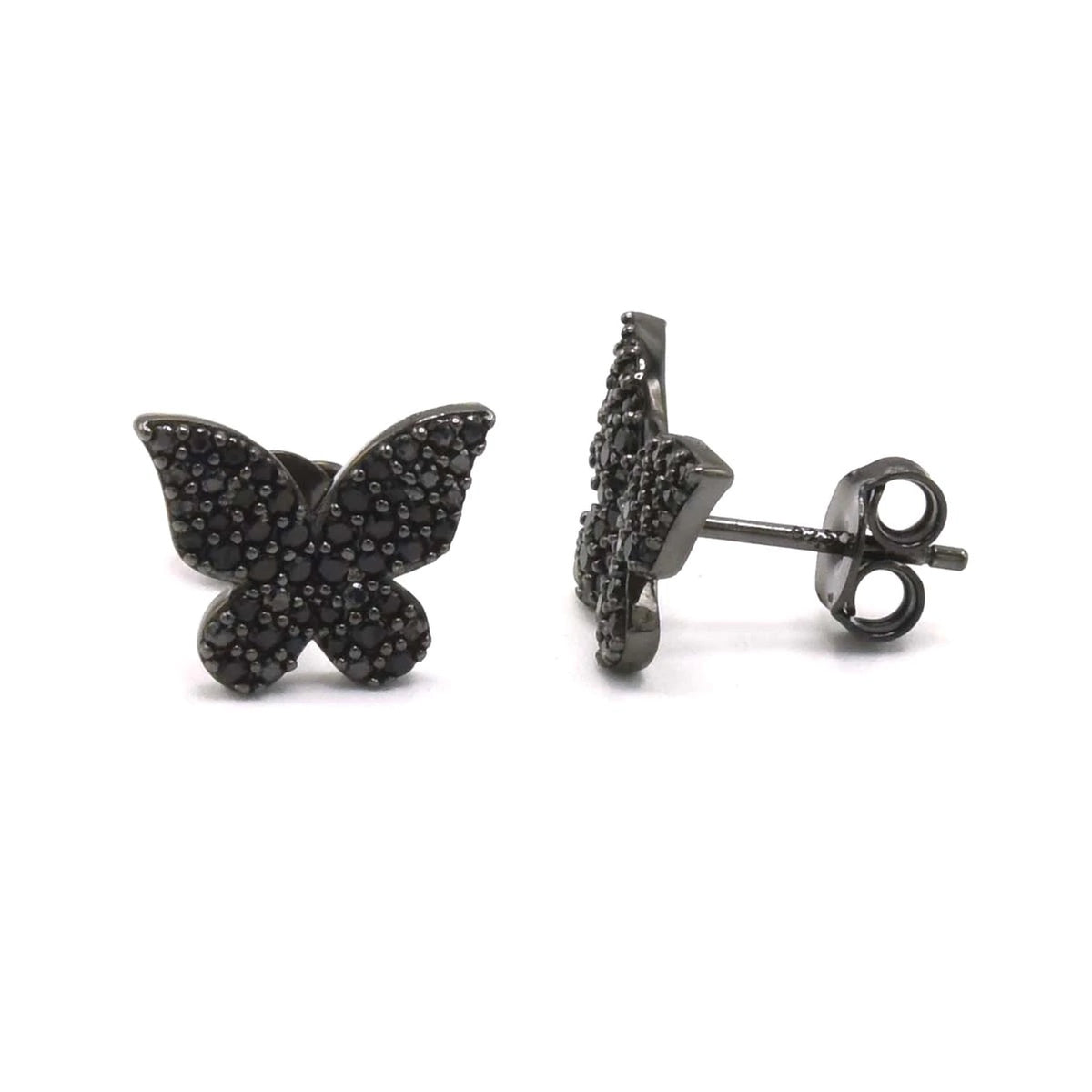 Black butterfly diamond earrings cz black diamond jewelry cz popular jewelry, trending jewelry cute earrings, earrings for girlfriend birthday, holiday gifts, influencer jewelry for instagram reels, tiktok earrings, designer earrings 