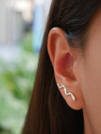 snake earrings long unique .925 sterling silver waterproof for men and woman unique gift ideas trending and popular celebrity style cute snake earrings light weight hypoallergenic will not turn green with water  good quality jewelry start up stores small business that are popular Miami influencers Kesley Boutique